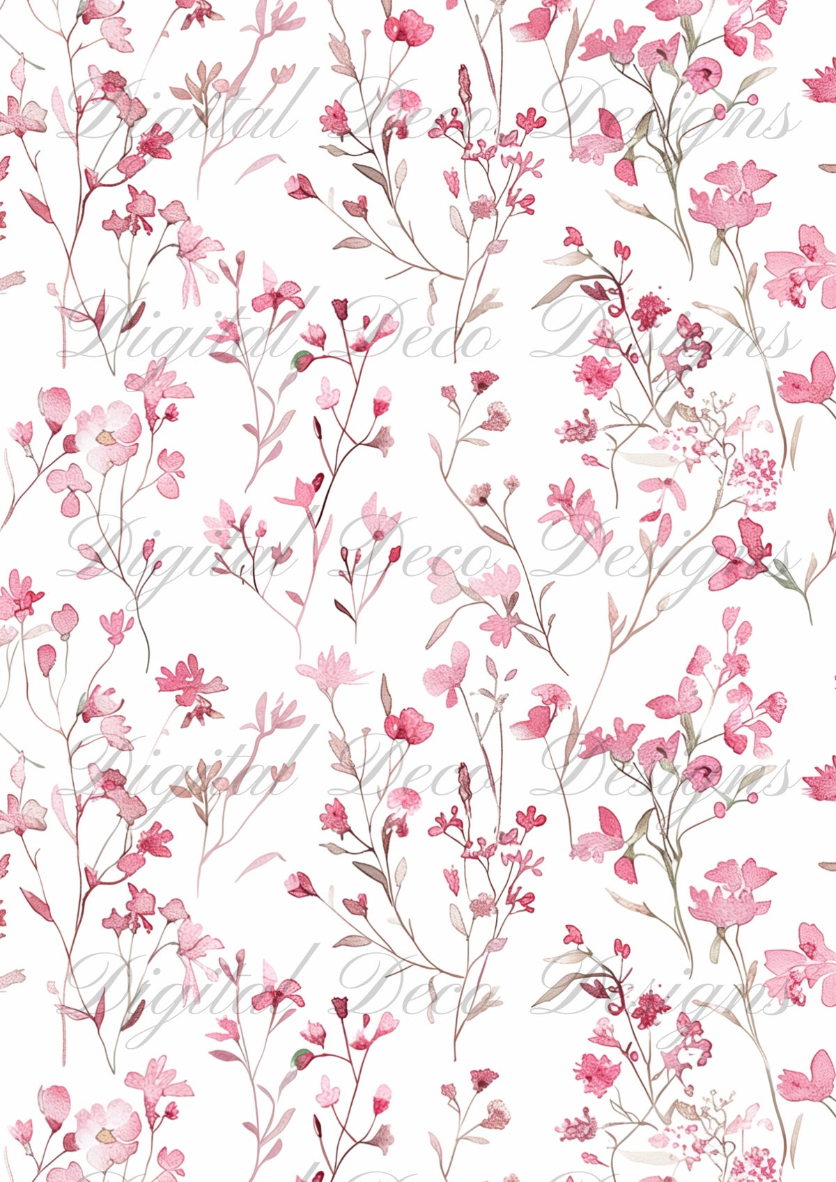 Pretty Pink Floral Patterns M026-Digital Deco Designs