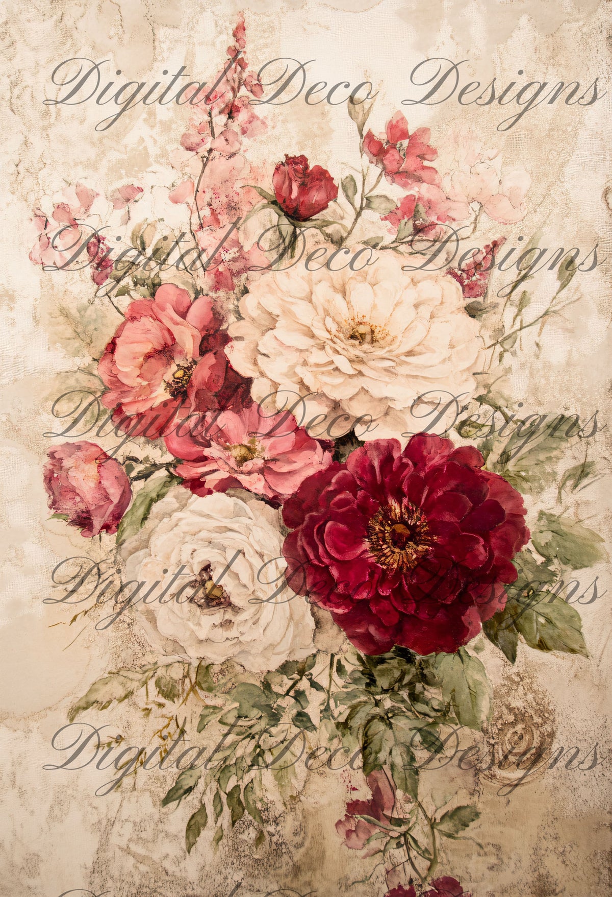 Shabby Chic Roses L033-Digital Deco Designs