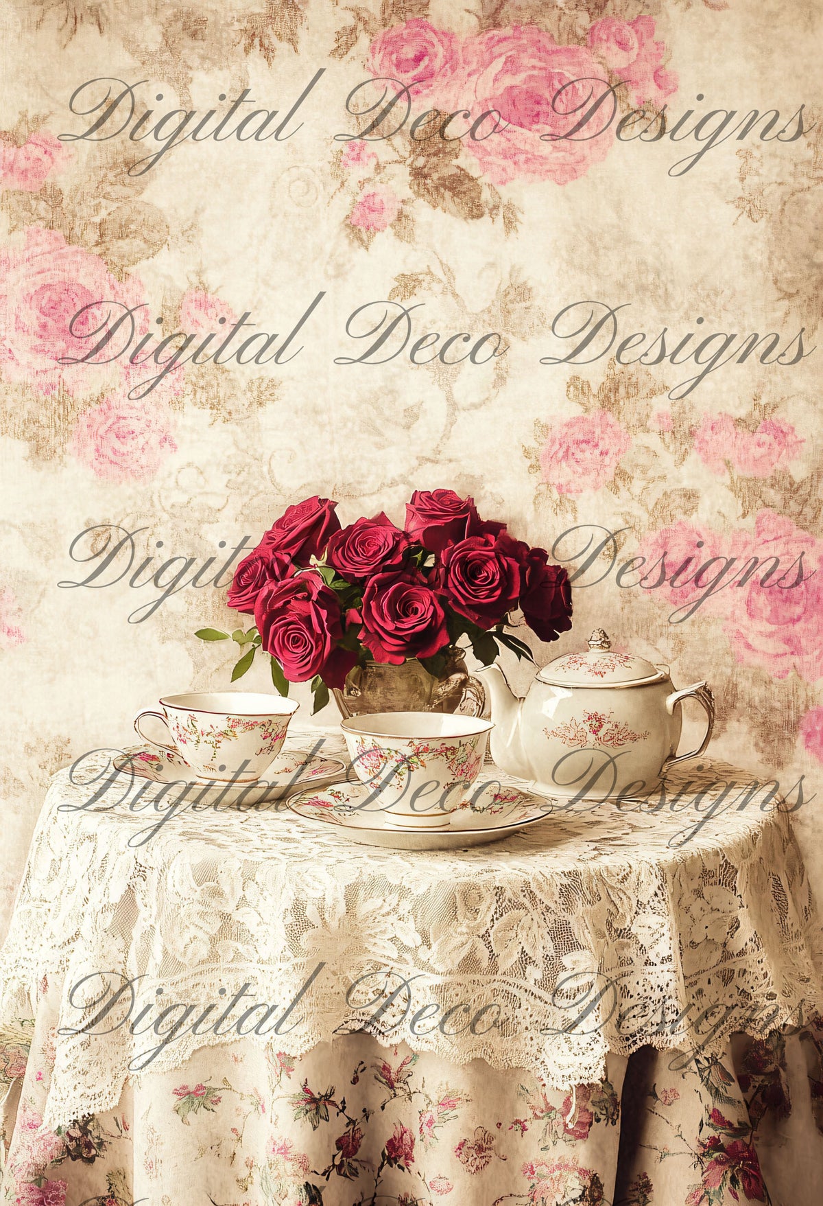 Shabby Chic Roses L039-Digital Deco Designs