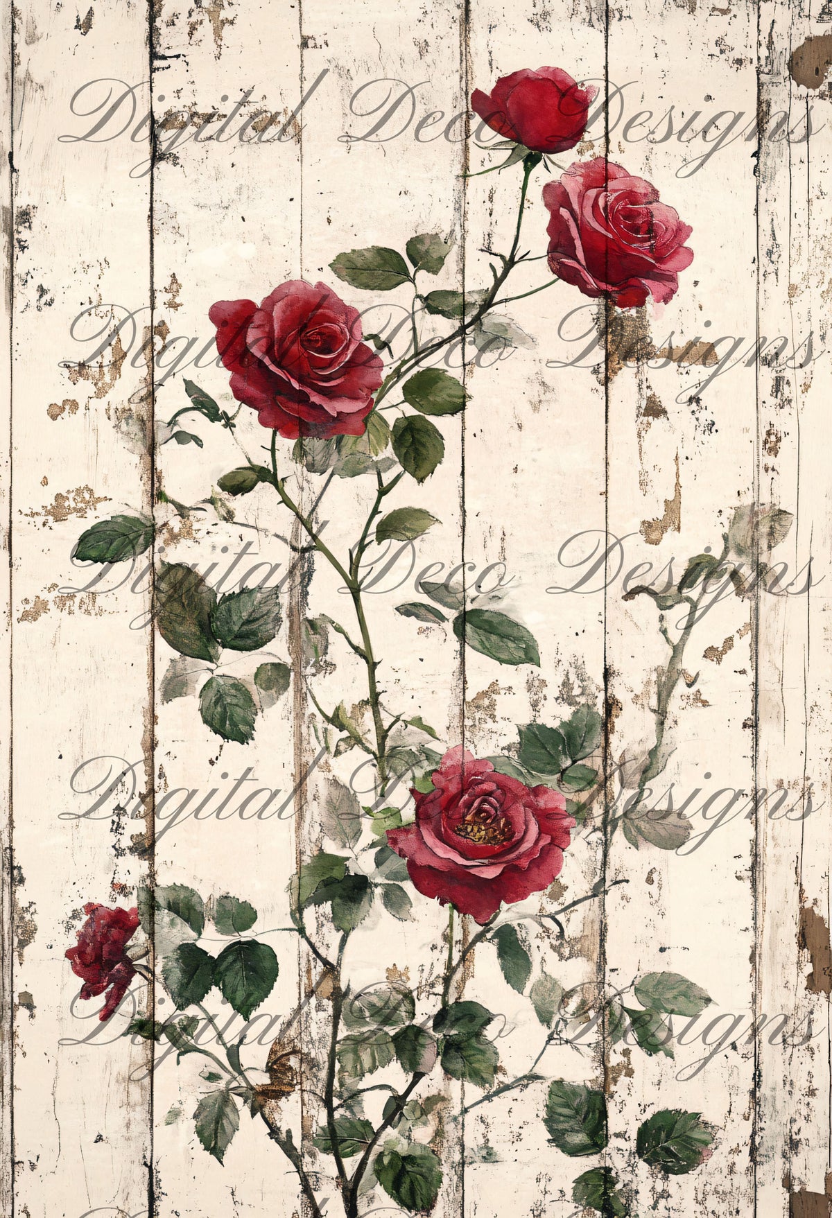 Shabby Chic Roses L040-Digital Deco Designs