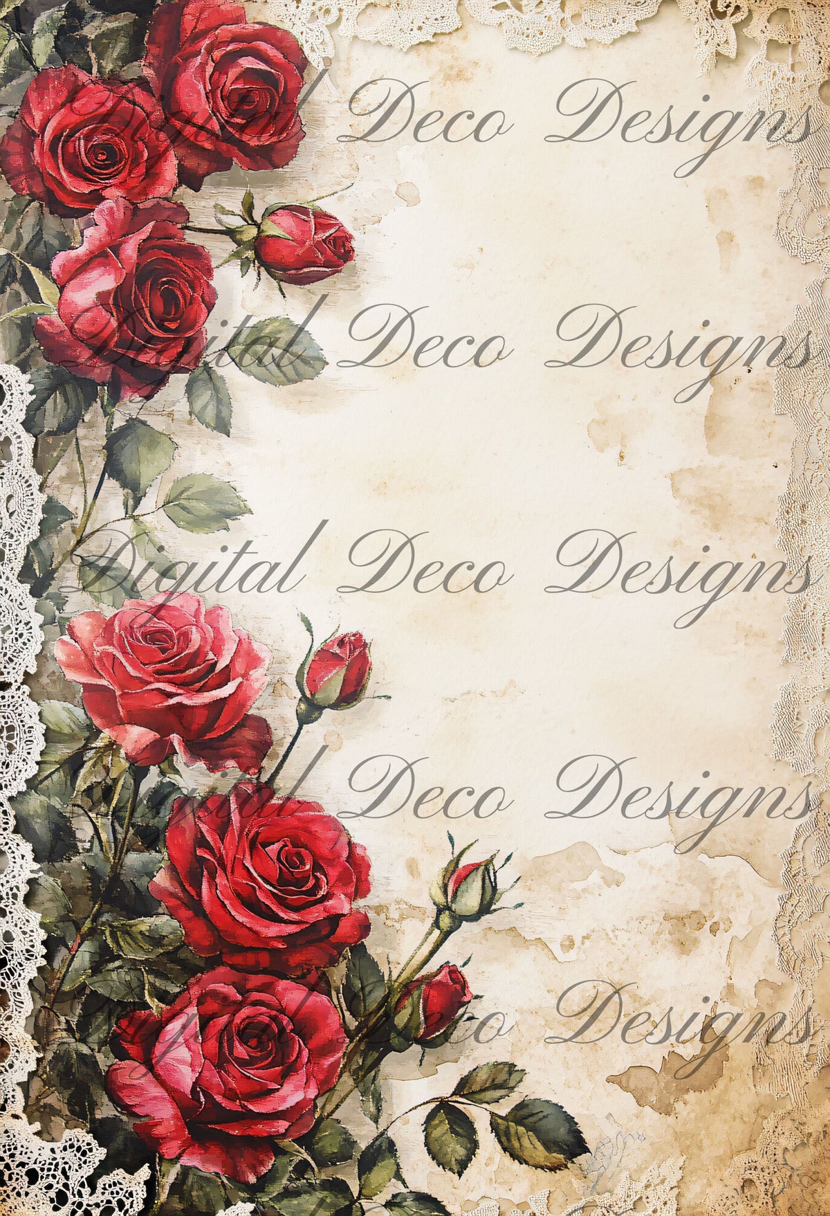 Shabby Chic Roses L046-Digital Deco Designs