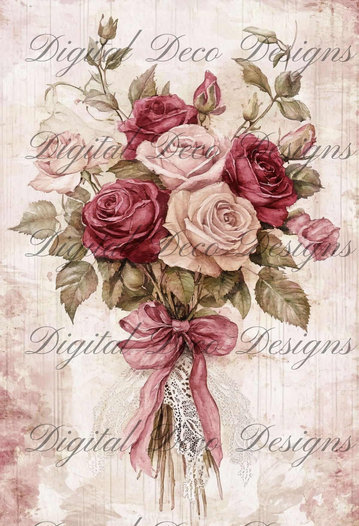 Shabby Chic Roses L048-Digital Deco Designs