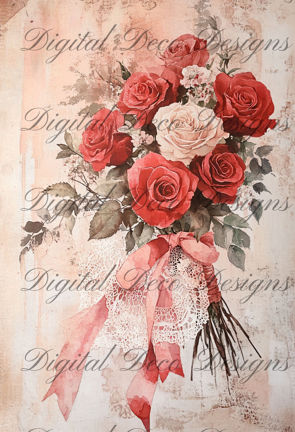 Shabby Chic Roses L049-Digital Deco Designs