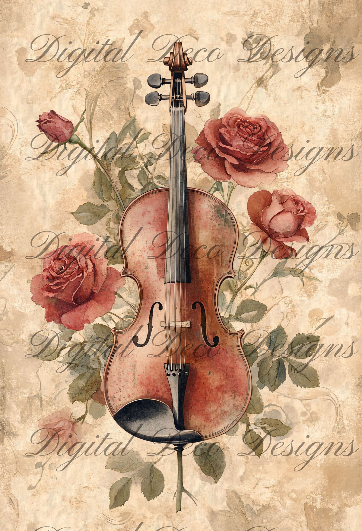 Shabby Chic Roses L050-Digital Deco Designs