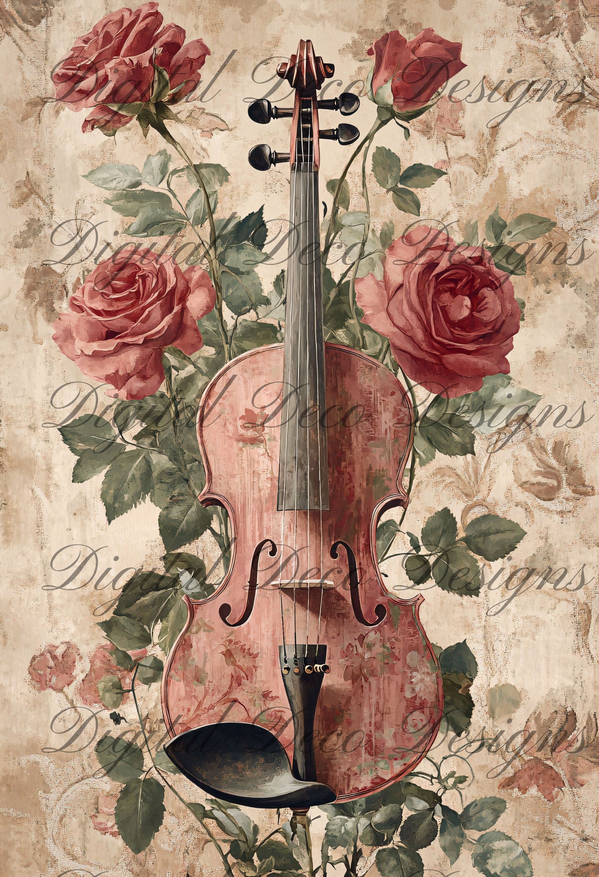 Shabby Chic Roses L051-Digital Deco Designs