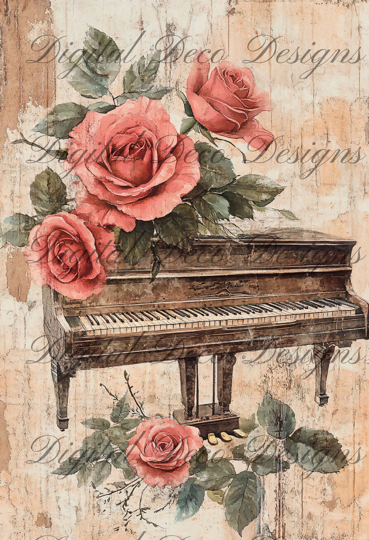 Shabby Chic Roses L052-Digital Deco Designs