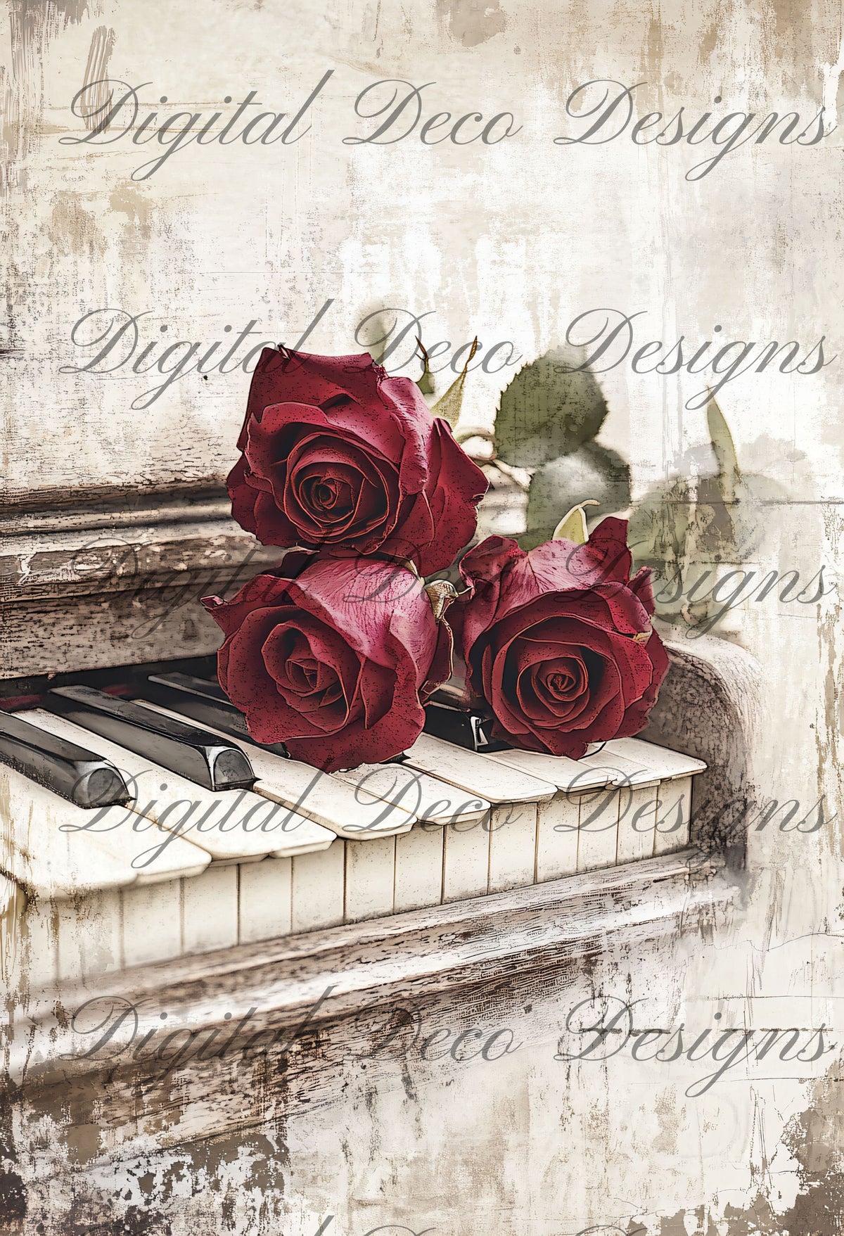 Shabby Chic Roses L053-Digital Deco Designs