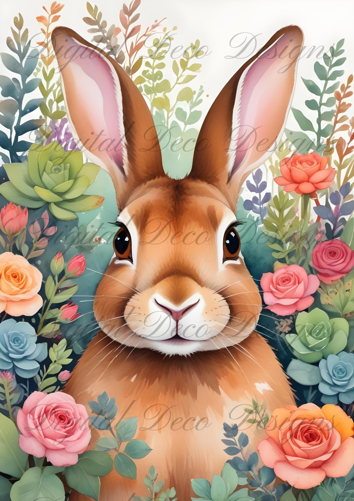 Spring Bunny Wall Art N005-Digital Deco Designs