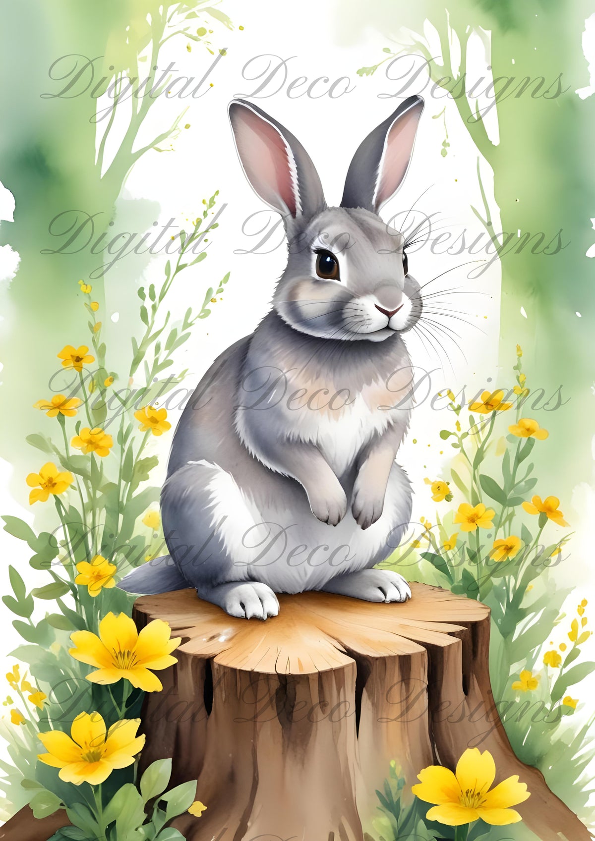 Spring Bunny Wall Art N010-Digital Deco Designs