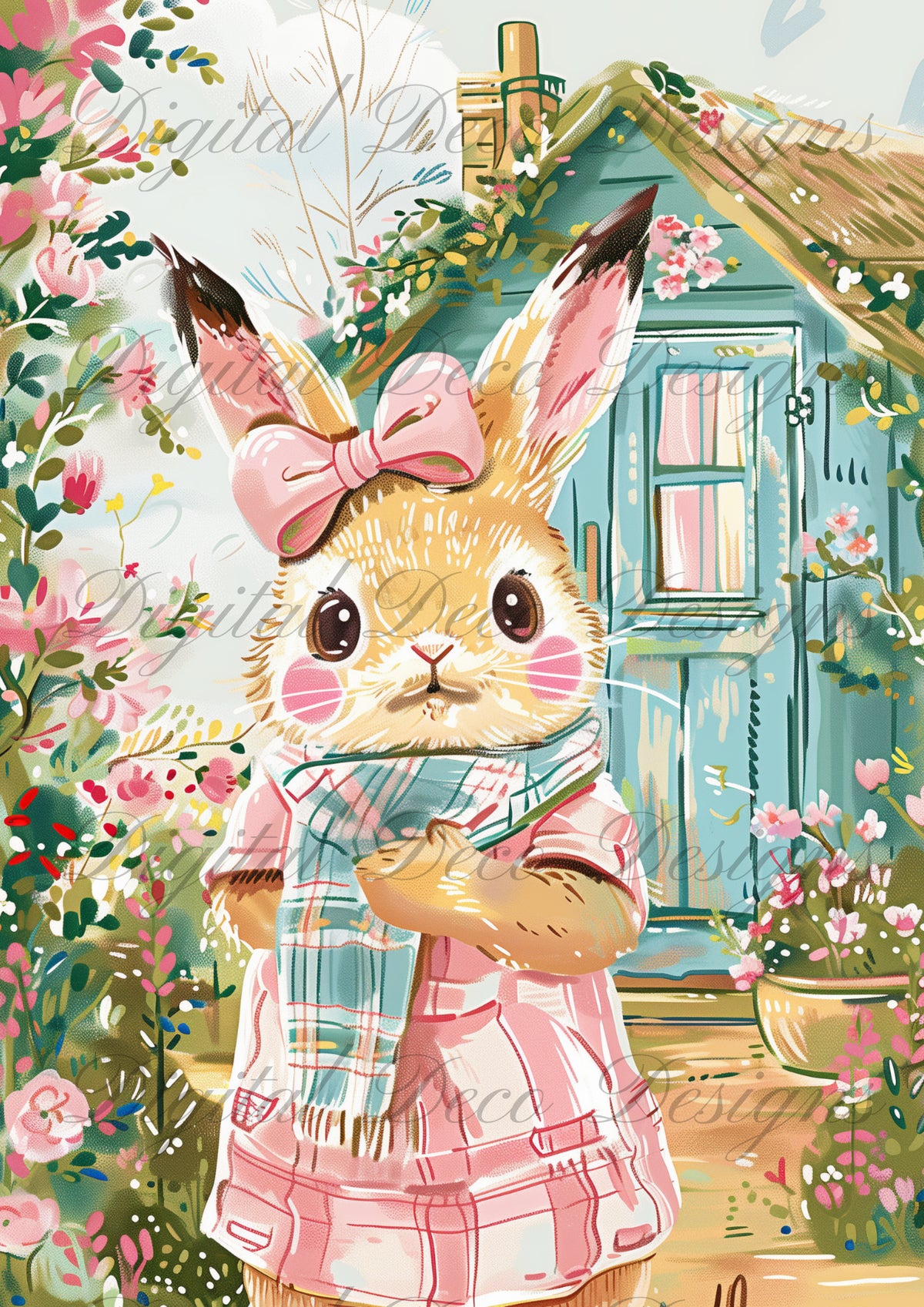 Spring Day Out Bunny M087-Digital Deco Designs