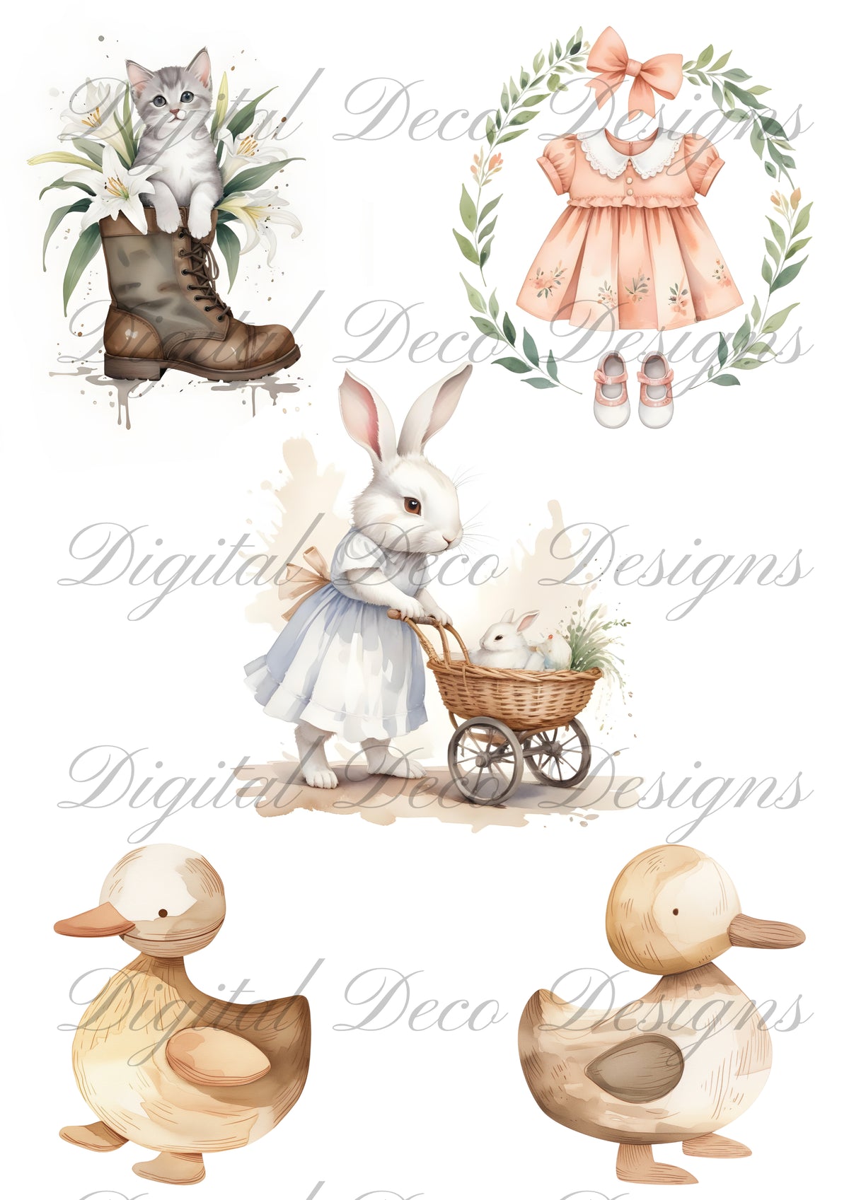 Spring Nursery Collage N015-Digital Deco Designs