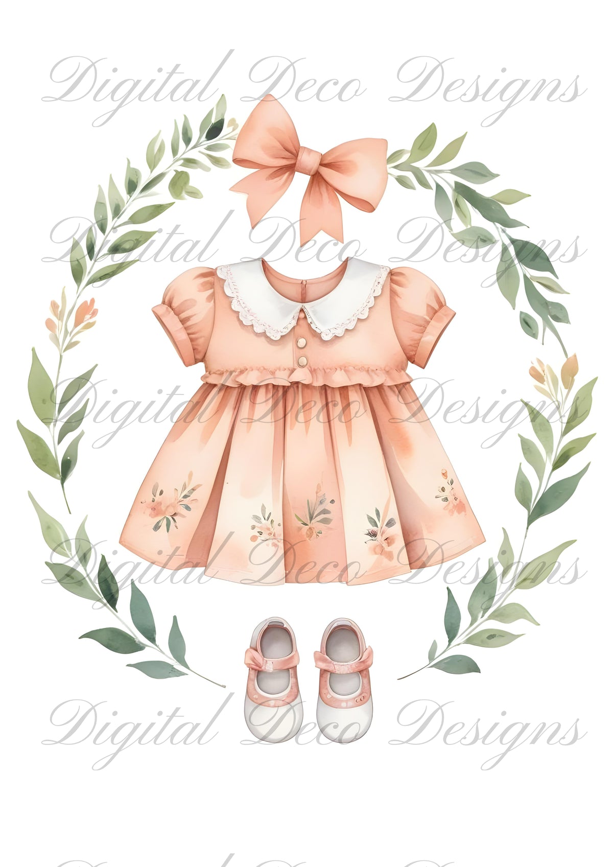 Spring Nursery Dress N014-Digital Deco Designs