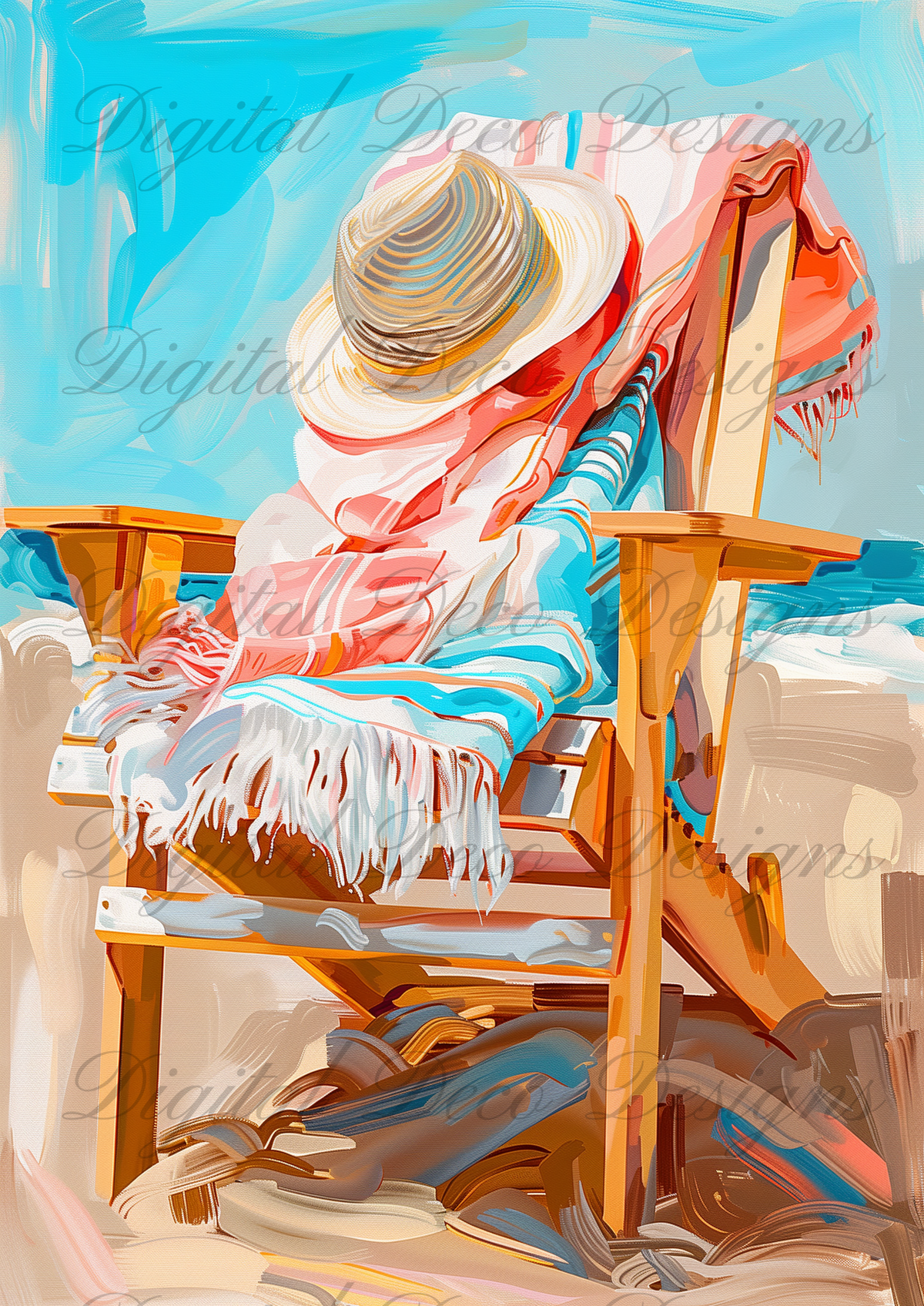 Summers to Remember Beach Chair N065-Decoupage Paper