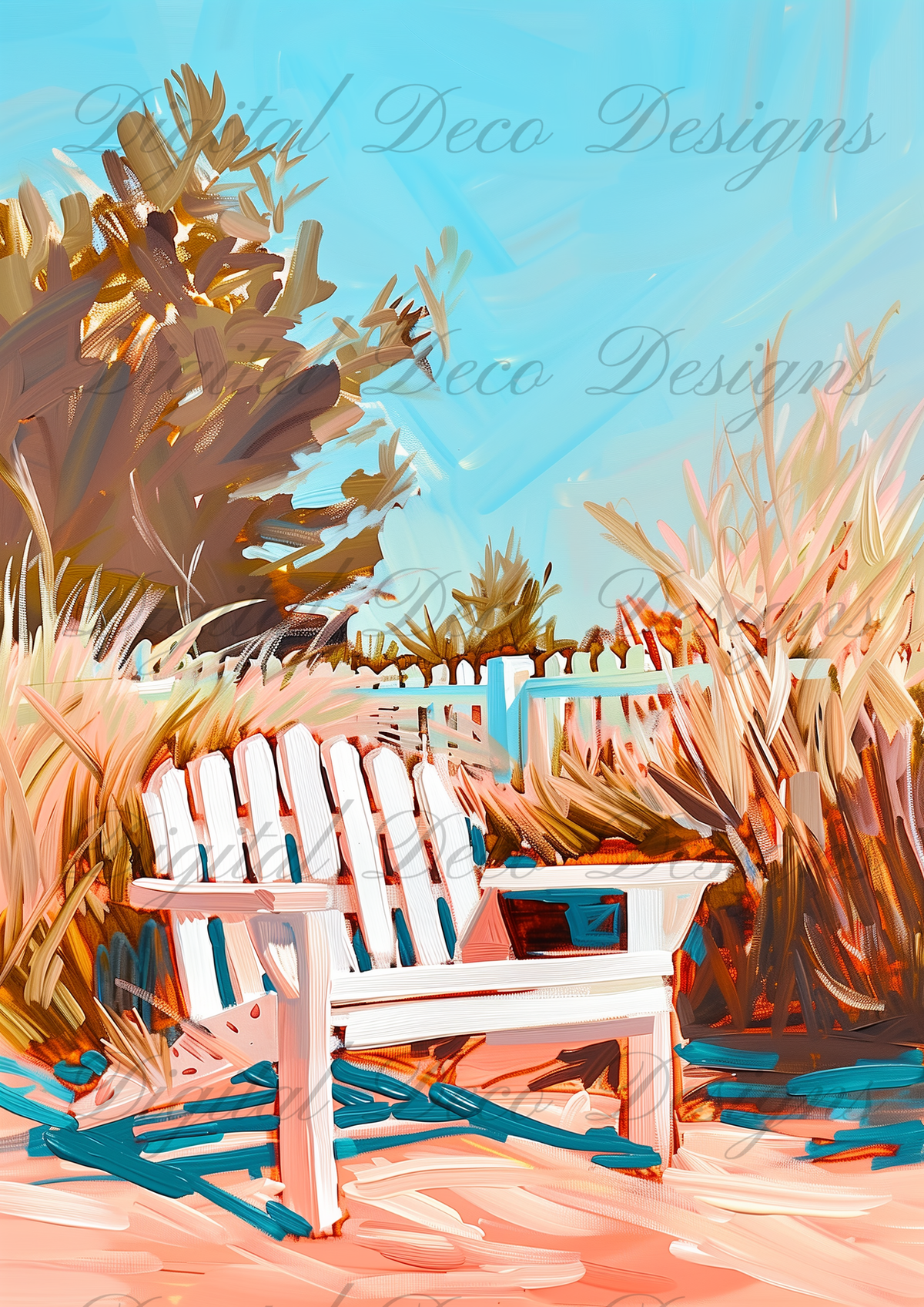 Summers to Remember Bench N081-Decoupage Paper