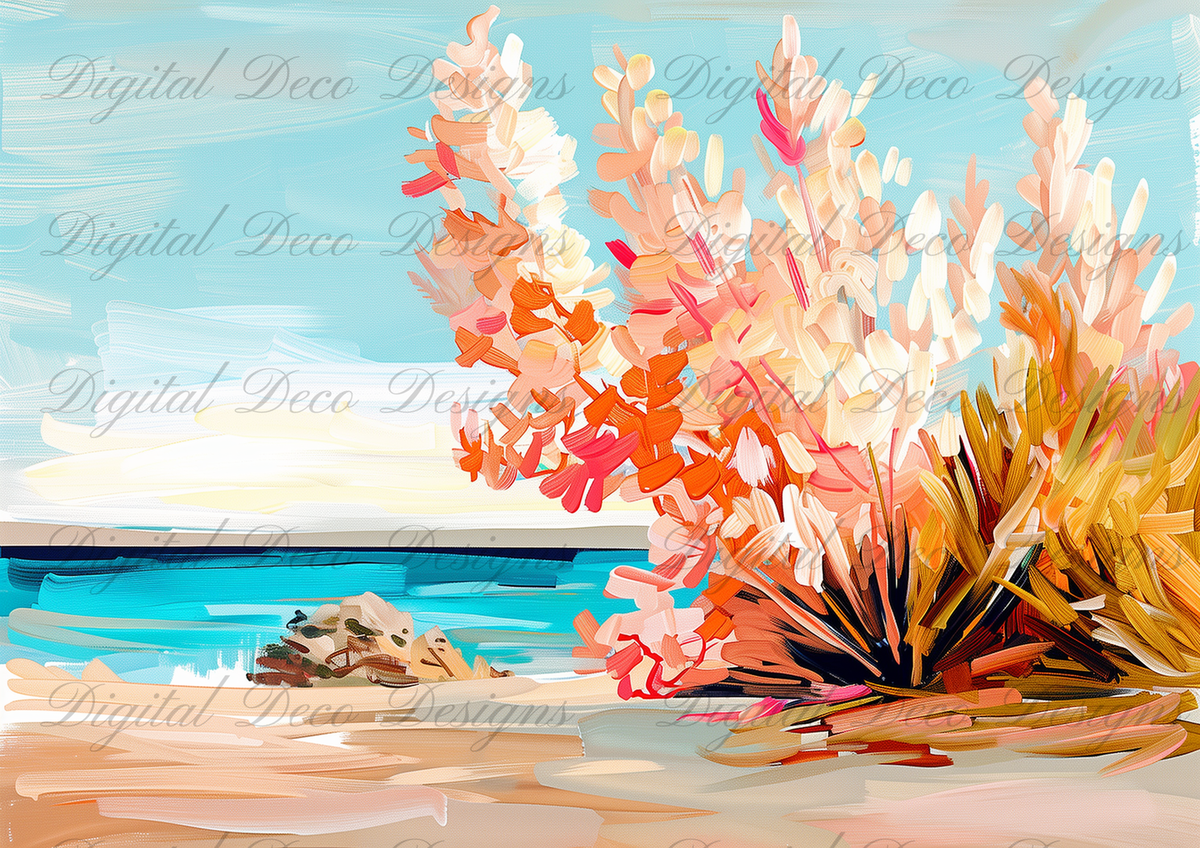 Summers to Remember Coastal Brush N077-Decoupage Paper