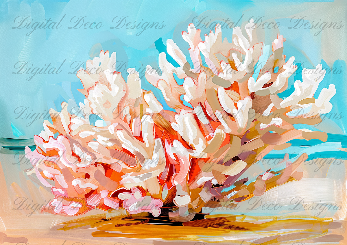 Summers to Remember Coral 2 N086-Decoupage Paper