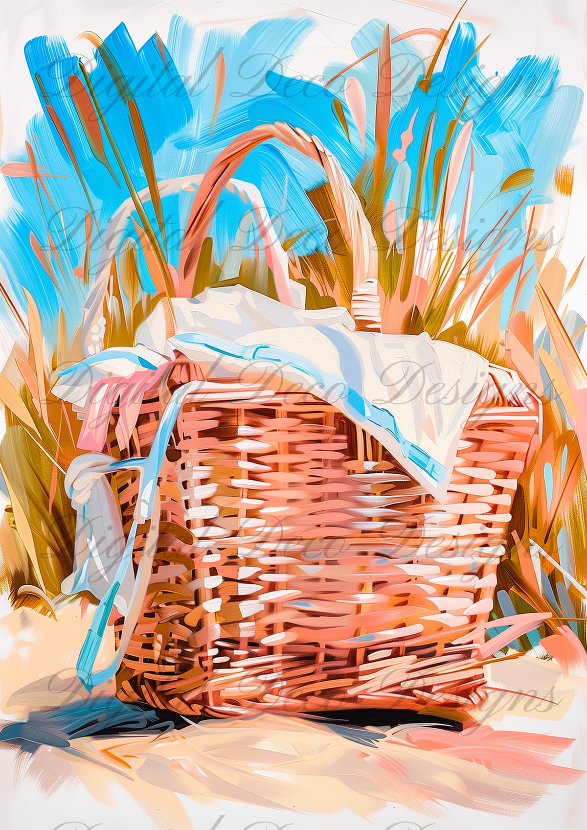 Summers to Remember Picnic Basket N068-Decoupage Paper