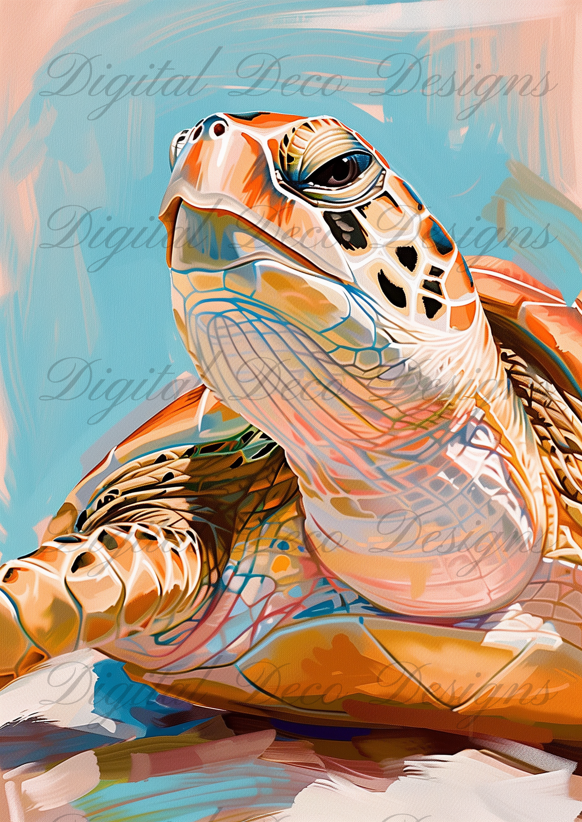 Summers to Remember Sea Turtle N071-Decoupage Paper