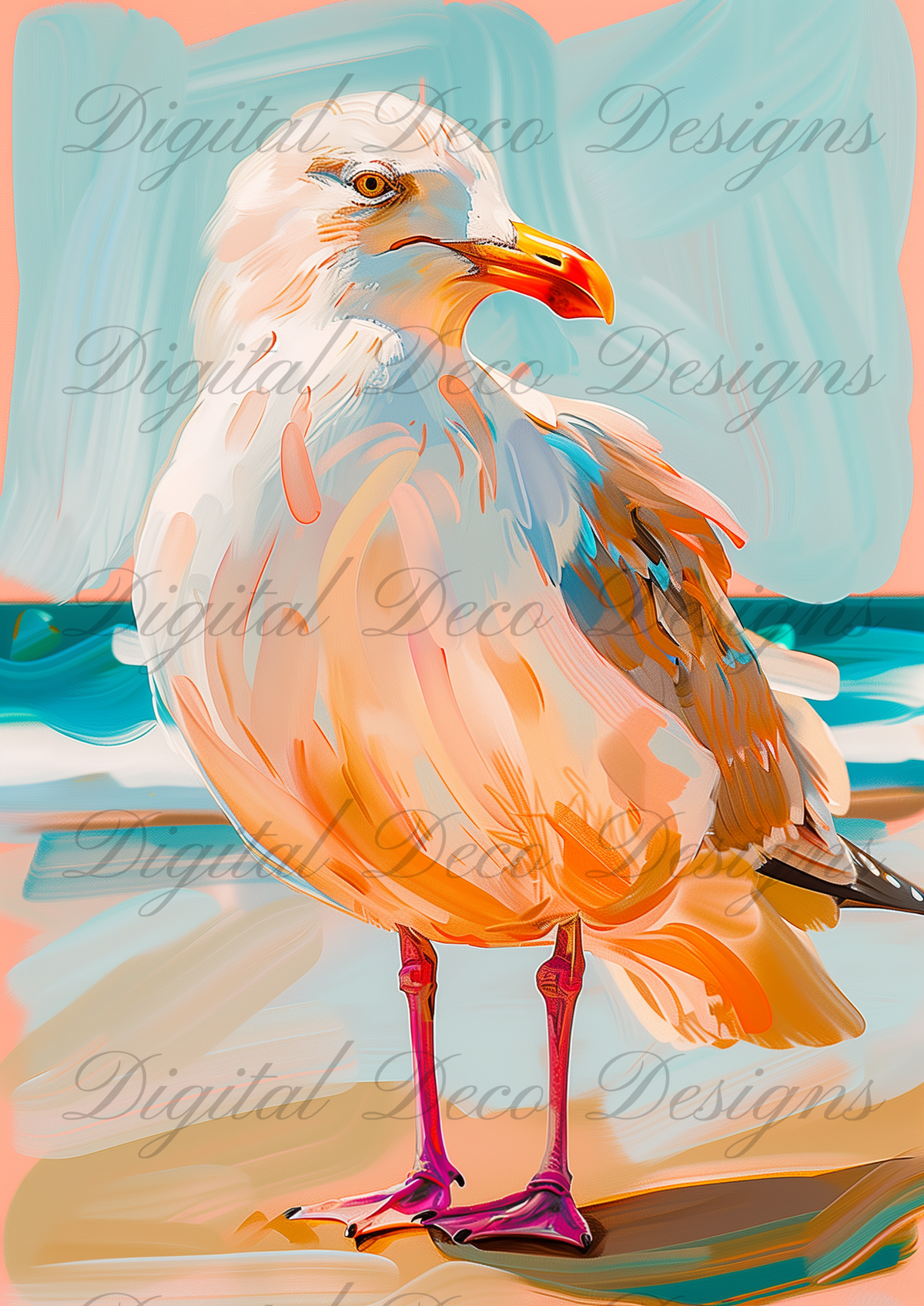 Summers to Remember Seagull N072-Decoupage Paper