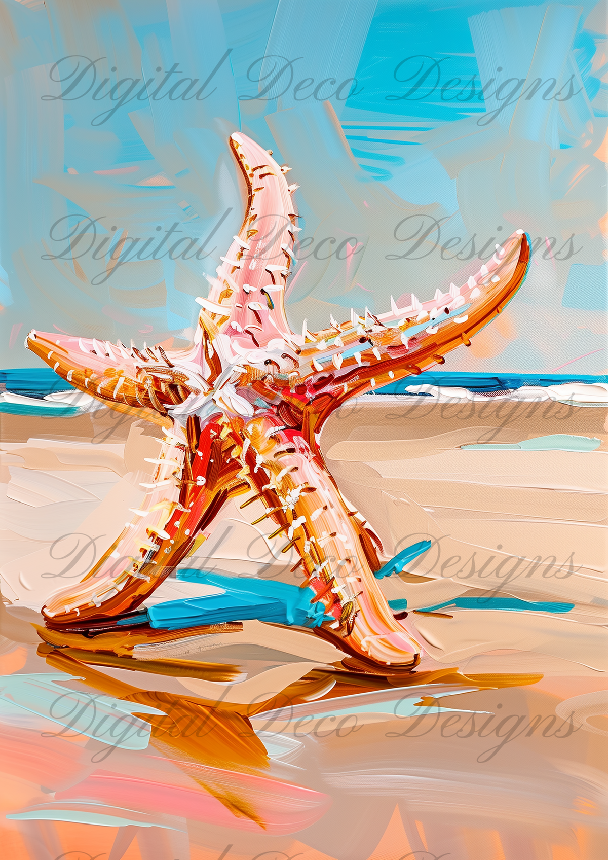 Summers to Remember Starfish N073-Decoupage Paper