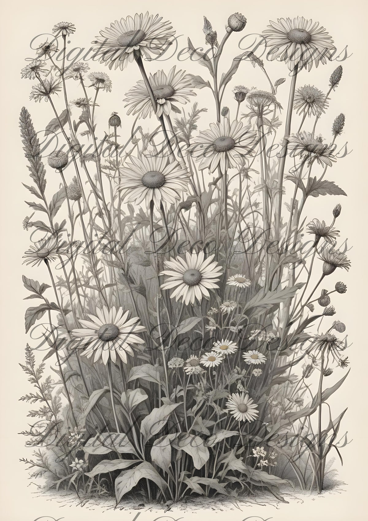 Vintage Spring Wall Art Flowers M070-Digital Deco Designs