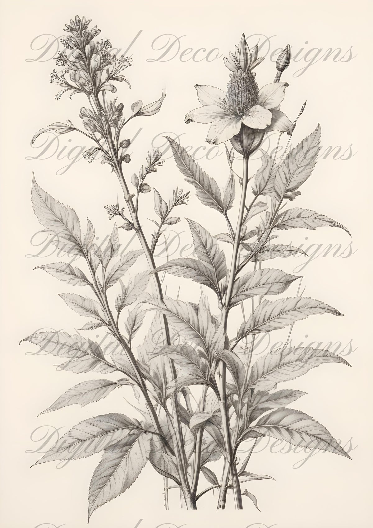 Vintage Spring Wall Art Flowers M073-Digital Deco Designs