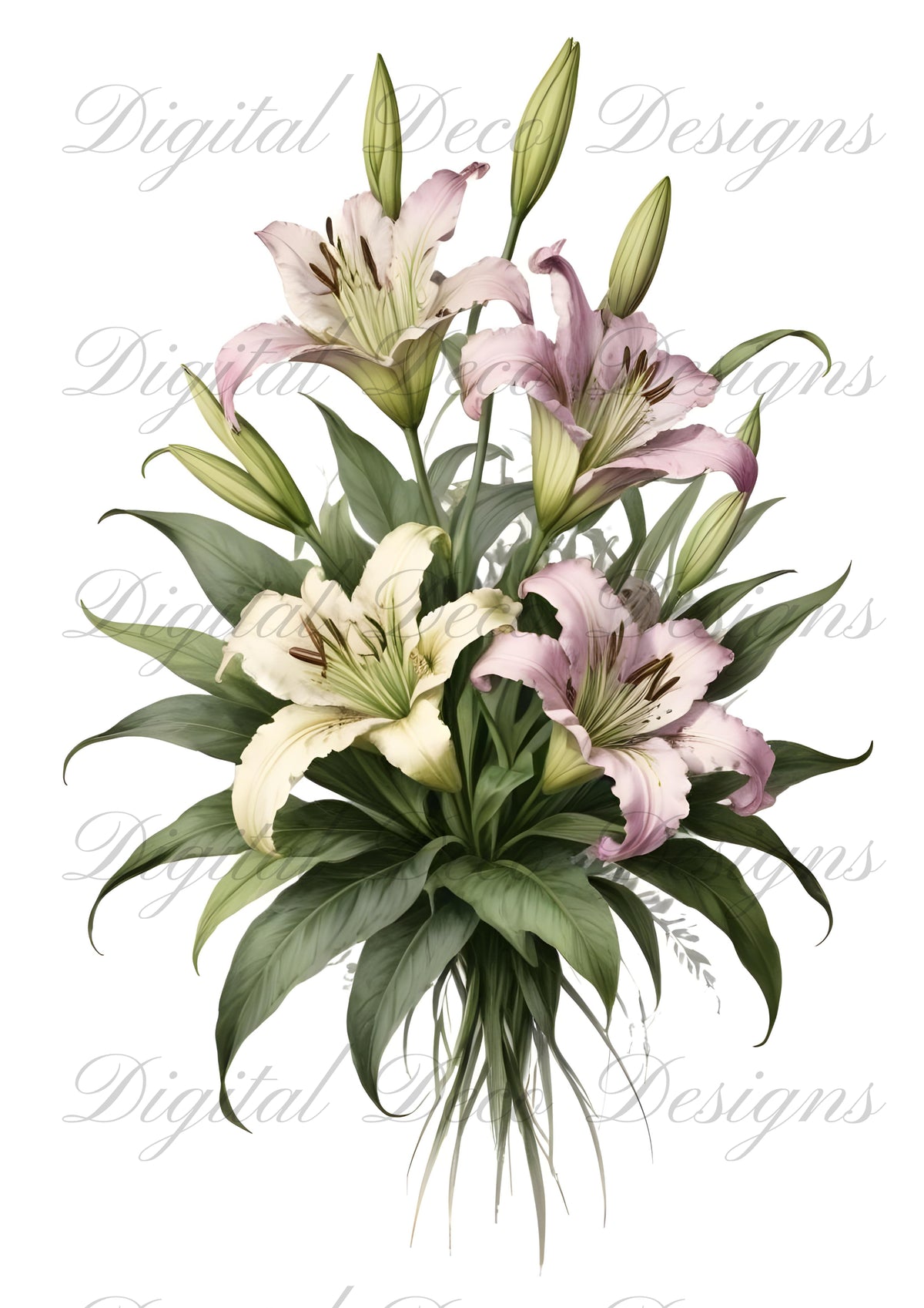 Vintage Spring Wall Art Flowers M080-Digital Deco Designs