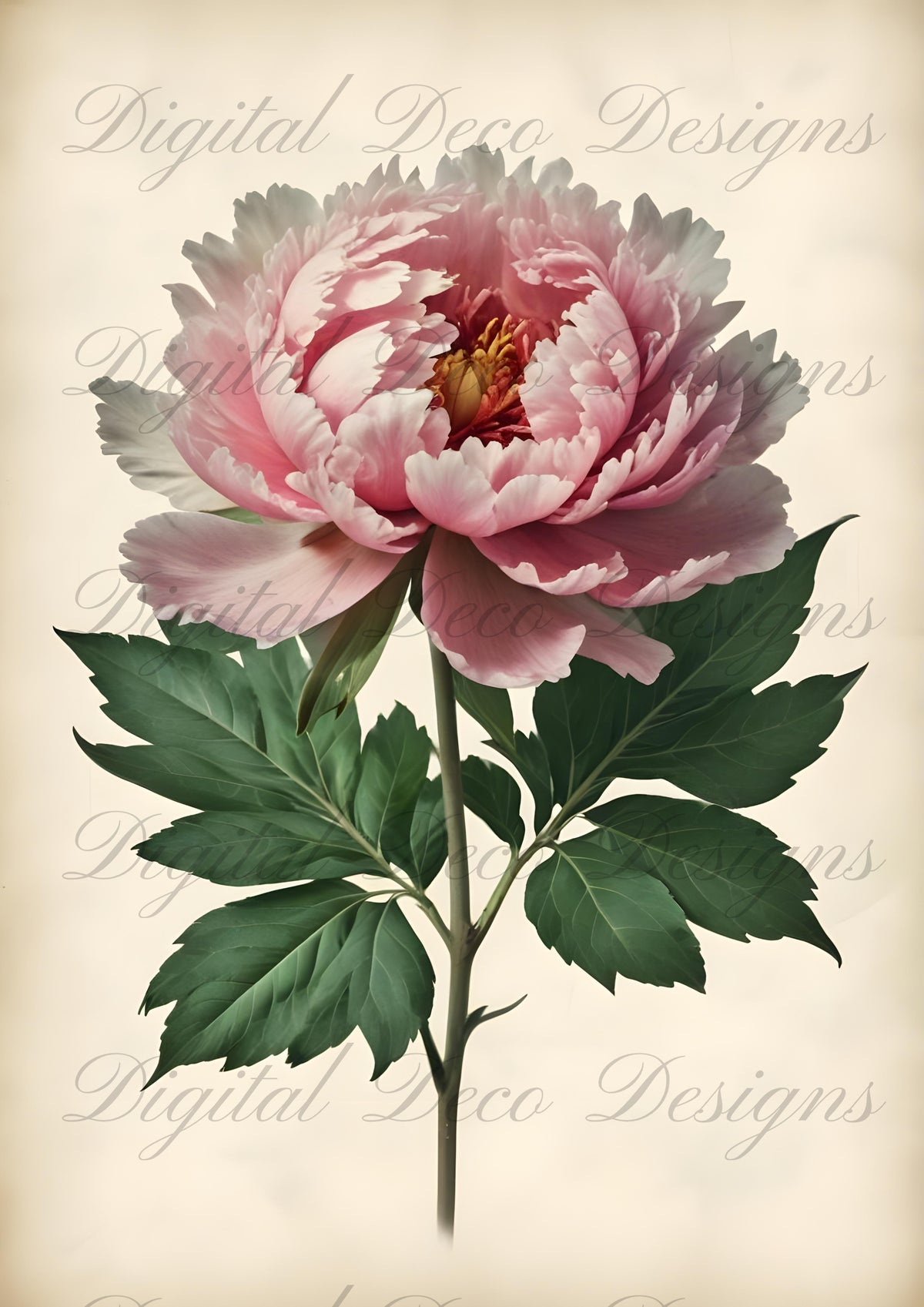 Vintage Spring Wall Art Pink Flower M081-Digital Deco Designs