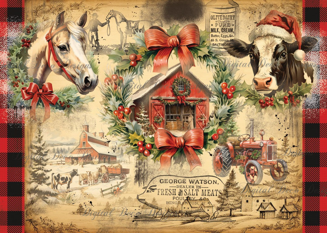 We Wish You A Countrytime Christmas 1 (#F006)-Digital Deco Designs