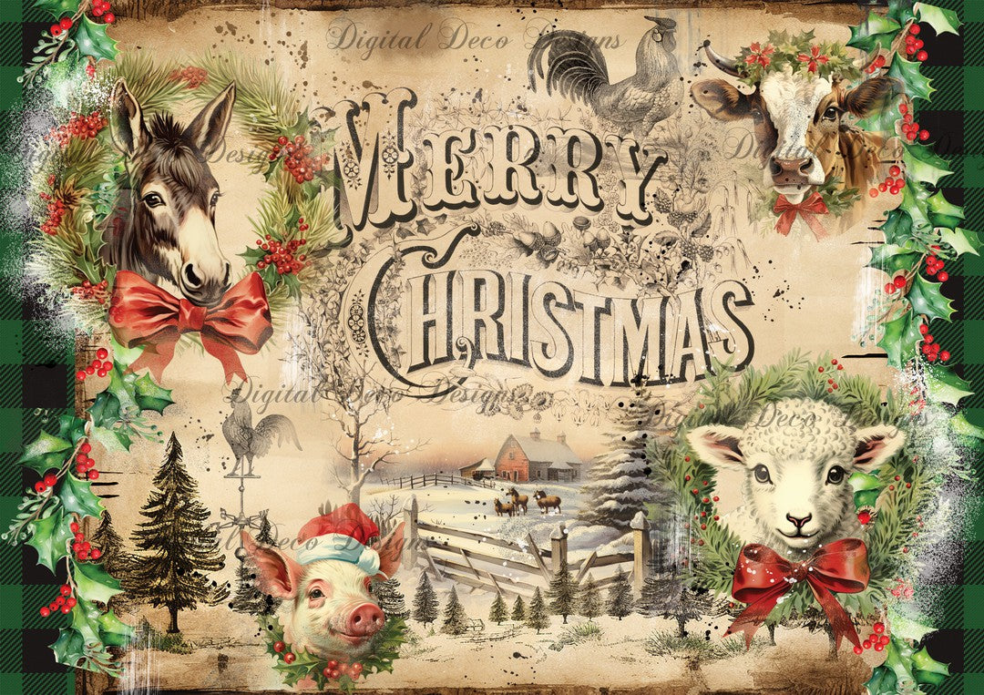 We Wish You A Countrytime Christmas 3 (#F008)-Digital Deco Designs