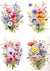 Wildflower Bouquets Collage Sheet (#G026)-Decoupage Paper