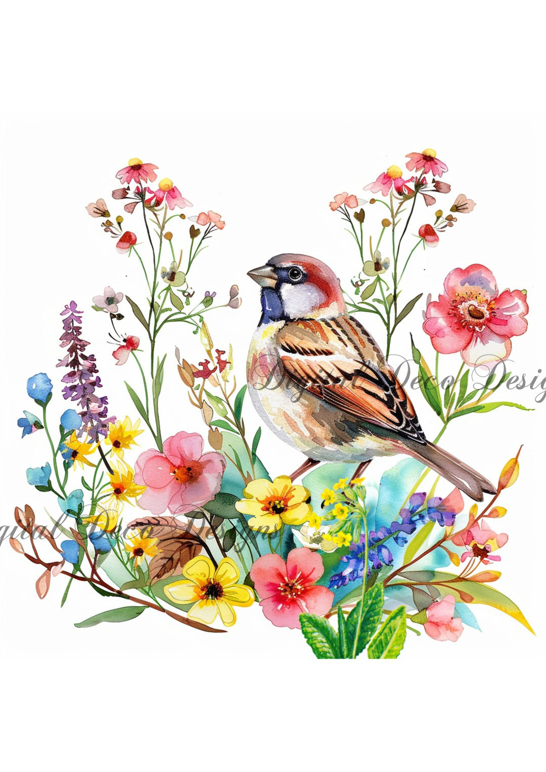 Wildflower Sparrows 3 (Exclusive Members Design) (#G044)-Digital Deco Designs