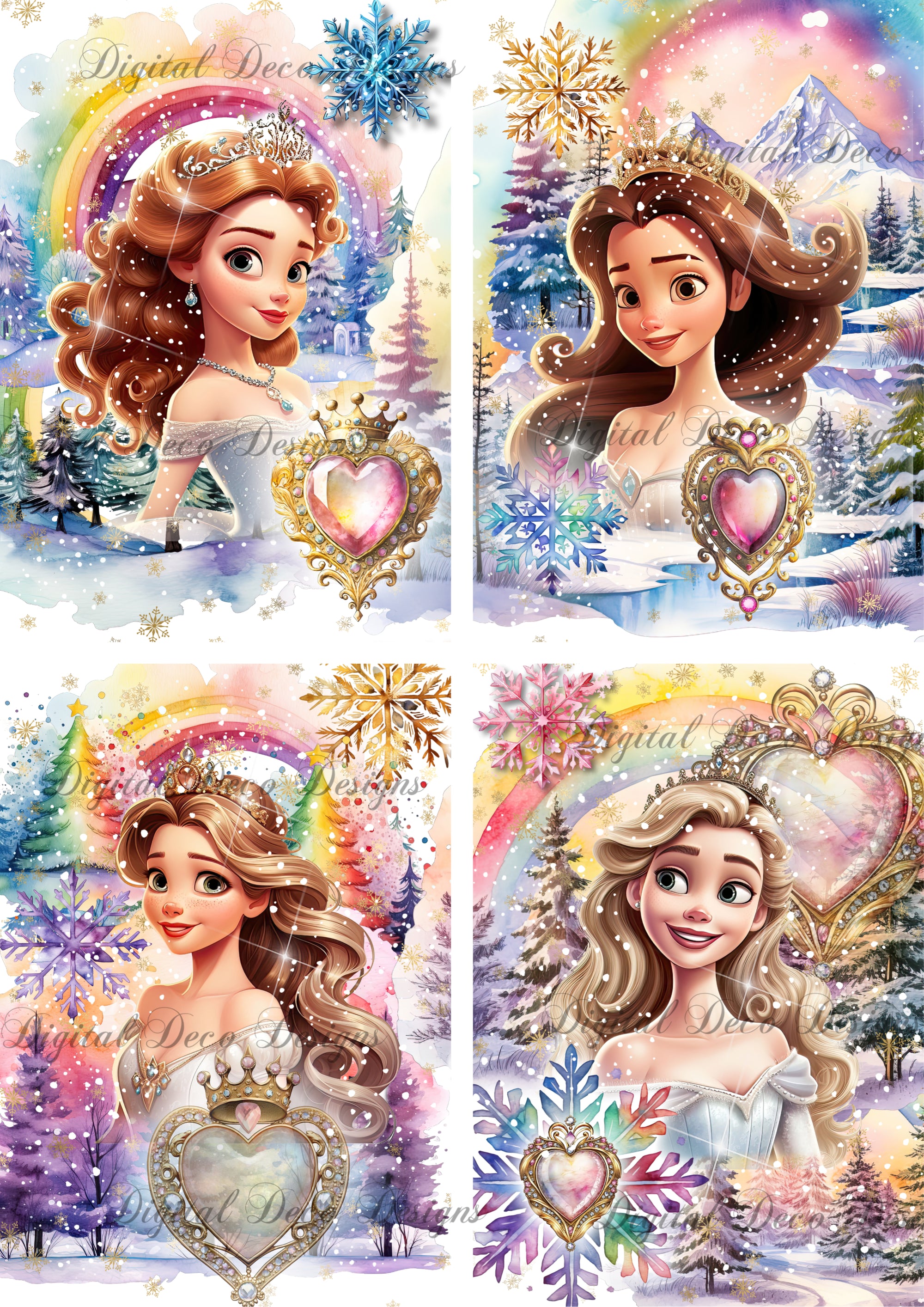 Winter Princess Magic Collage Sheet Minis (#F019)