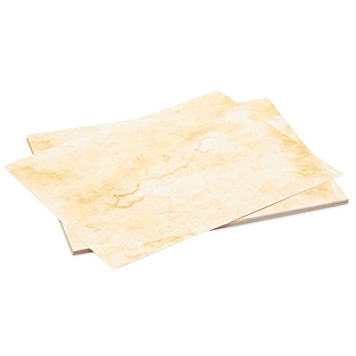 48 Pack Stationary Paper - Old Fashion Aged Classic Vintage Antique Design - Double Sided - 6 Colored Designs - For Arts, Crafts, Maps, Certificates, Invitations - 48 Sheets Total - 100gsm, 8.5&quot; x 11&quot;-Decoupage Paper