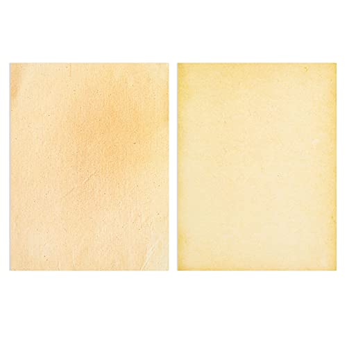 48 Pack Stationary Paper - Old Fashion Aged Classic Vintage Antique Design - Double Sided - 6 Colored Designs - For Arts, Crafts, Maps, Certificates, Invitations - 48 Sheets Total - 100gsm, 8.5&quot; x 11&quot;-Decoupage Paper