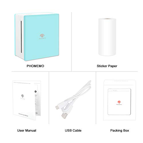 Phomemo M02 Sticker Printer- Mini Printer Portable Thermal Printer Inkless Pocket Printer Bluetooth Photo Printer for Learning Assistance, Study Notes, Journal, Fun, Work-Decoupage Paper