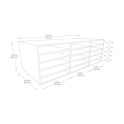 Classroom Keepers 9&quot; x 12&quot; Construction Paper Storage, 15-Slot, White, 9-3/8&quot;H x 29-1/4&quot;W x 12-7/8&quot;D, 1 Unit-Decoupage Paper