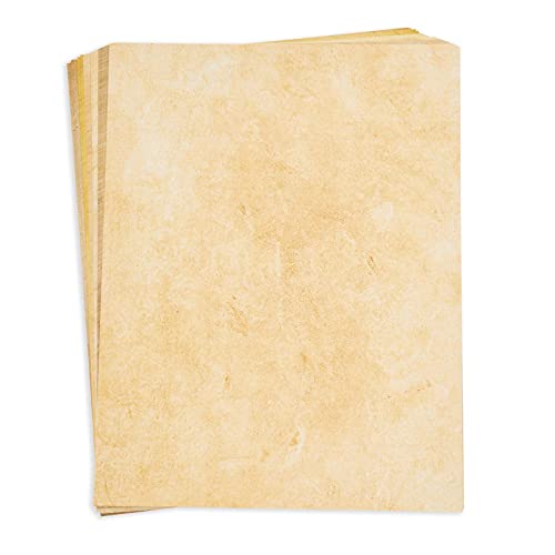 48 Pack Stationary Paper - Old Fashion Aged Classic Vintage Antique Design - Double Sided - 6 Colored Designs - For Arts, Crafts, Maps, Certificates, Invitations - 48 Sheets Total - 100gsm, 8.5&quot; x 11&quot;-Decoupage Paper