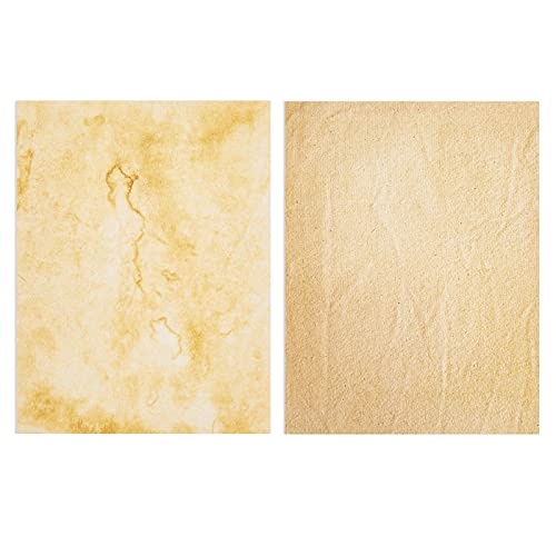 48 Pack Stationary Paper - Old Fashion Aged Classic Vintage Antique Design - Double Sided - 6 Colored Designs - For Arts, Crafts, Maps, Certificates, Invitations - 48 Sheets Total - 100gsm, 8.5&quot; x 11&quot;-Decoupage Paper
