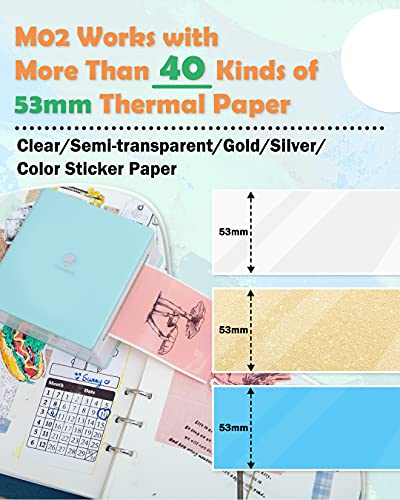 Phomemo M02 Sticker Printer- Mini Printer Portable Thermal Printer Inkless Pocket Printer Bluetooth Photo Printer for Learning Assistance, Study Notes, Journal, Fun, Work-Decoupage Paper