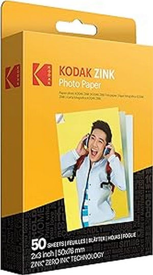 Zink KODAK 2"x3" Premium Photo Paper (50 Sheets) Compatible with KODAK Smile, KODAK Step, PRINTOMATIC, 50 count (Pack of 1)