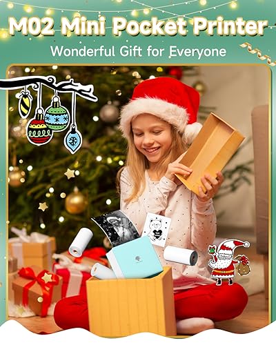 Phomemo M02 Sticker Printer- Mini Printer Portable Thermal Printer Inkless Pocket Printer Bluetooth Photo Printer for Learning Assistance, Study Notes, Journal, Fun, Work-Decoupage Paper