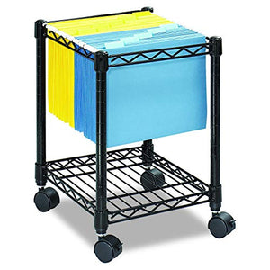 Safco Compact Mobile File Cart, Fits Letter and Legal-Size Hanging Folders, Rolling Steel File/Folder Cart