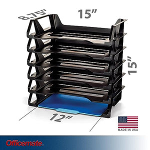 Officemate Recycled Desk Tray, Side Load, 15 1/8 x 8 7/8 x 15, Letter/A4, 6/PK (26212)