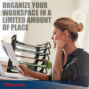 Officemate Recycled Desk Tray, Side Load, 15 1/8 x 8 7/8 x 15, Letter/A4, 6/PK (26212)