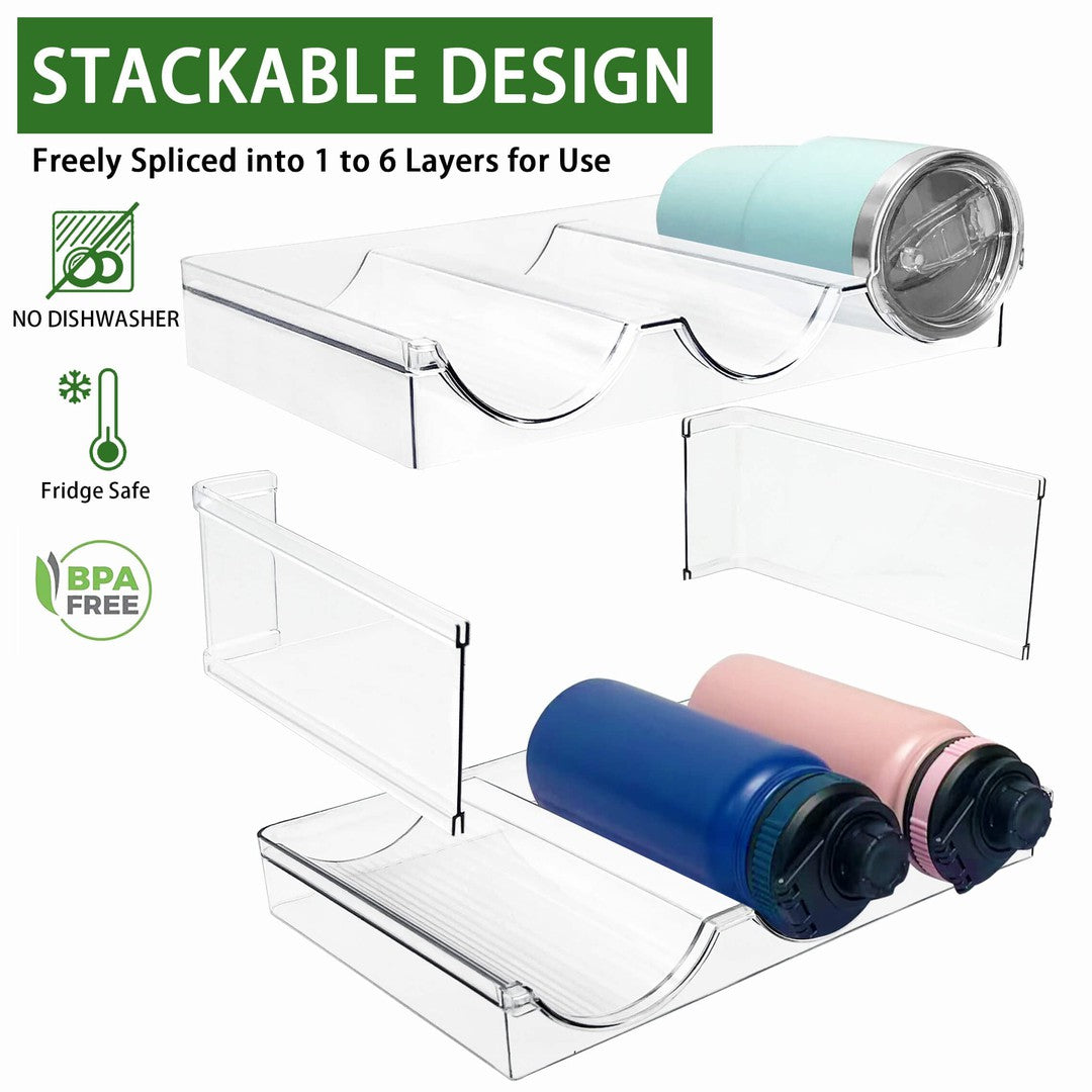 Spaclear 3 Pack Water Bottle Organizer, Stackable Kitchen Home Organization and Storage Rack, Plastic Tumbler Holder for Kitchen Cabinet Cupboard Fridge Organizer and Storage, Wine Mug Cup Organizer-Decoupage Paper