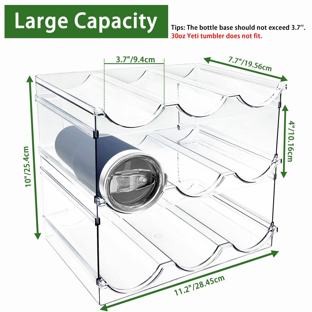 Spaclear 3 Pack Water Bottle Organizer, Stackable Kitchen Home Organization and Storage Rack, Plastic Tumbler Holder for Kitchen Cabinet Cupboard Fridge Organizer and Storage, Wine Mug Cup Organizer-Decoupage Paper