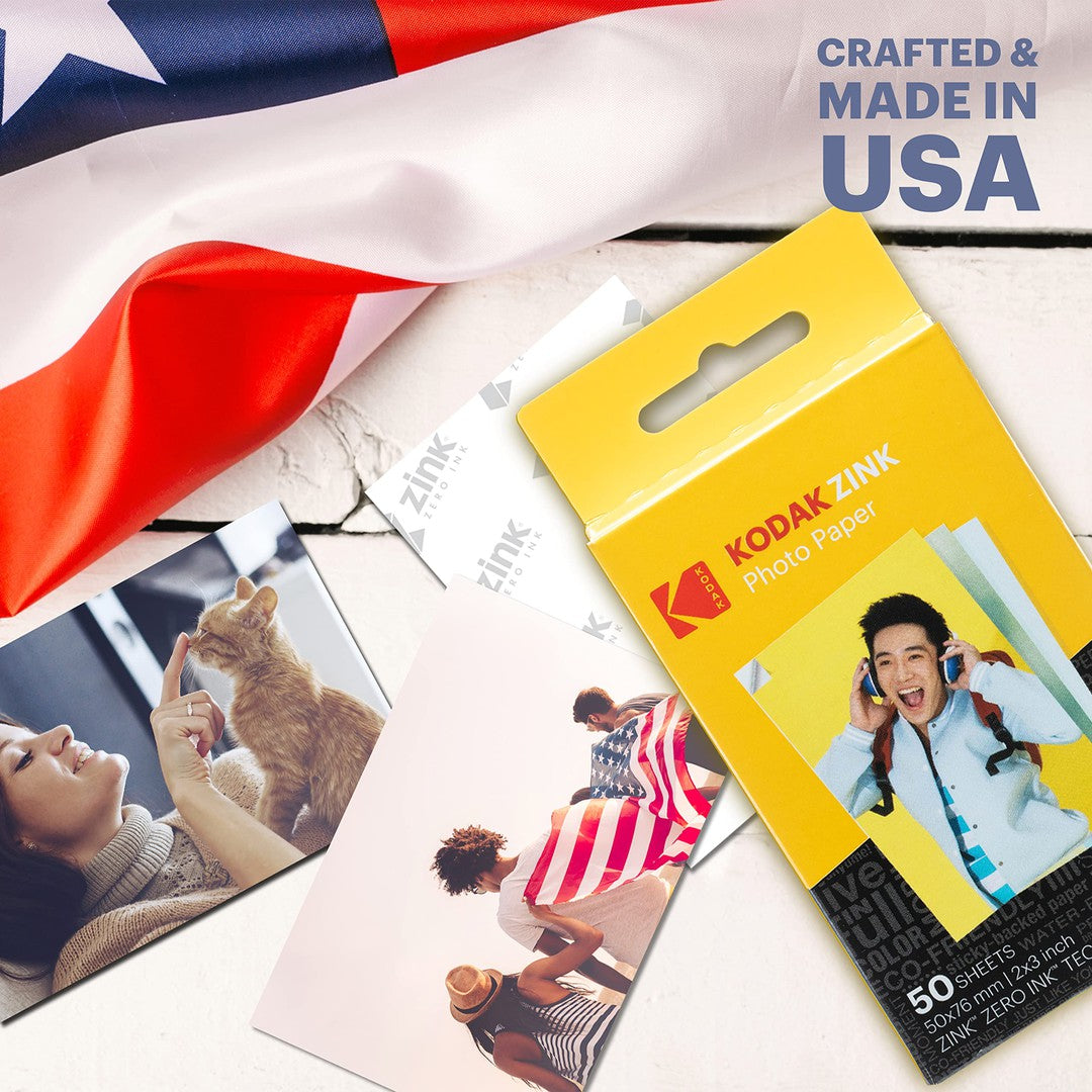 Zink KODAK 2&quot;x3&quot; Premium Photo Paper (50 Sheets) Compatible with KODAK Smile, KODAK Step, PRINTOMATIC, 50 count (Pack of 1)-Decoupage Paper