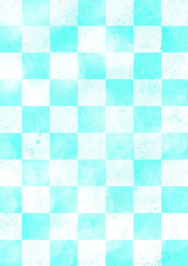 Aqua Distressed Checks (Prints Perks) (#A012) - Digital Deco Designs