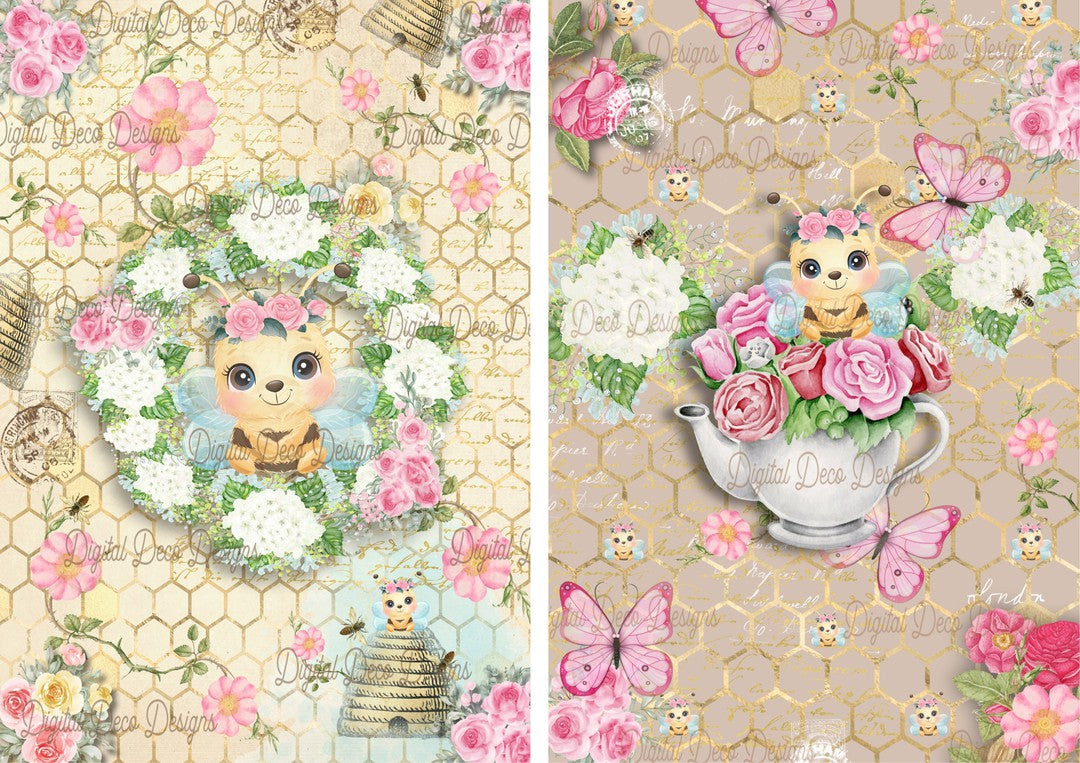Sweet Hunny Bee Combo Minis (#E046)-Digital Deco Designs